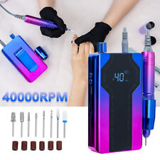 Professional Rechargeable Nail Drill File Machine 40000RPM Portable Electric US picture