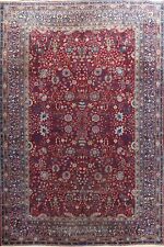 Antique RED Vegetable Dye Kirman Lavar Area Rug Hand-knotted Large Carpet 10x15 picture