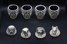 Unique Egyptian art Set of 4 canopic jars (sons of Horus) stone made in Egypt BC picture