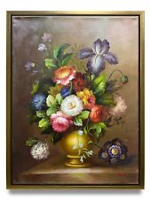 NY Art-Original Oil Painting of Still-Life Flower on Canvas 12x16 Framed picture