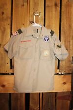 Boy Scouts of America BSA Youth Shirt Medium Tan Vented Poly picture
