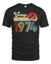Vintage 1974 Birthday Party  Retro Born In 1974, Unisex Standard T-Shirt/BLACK picture