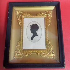 antique vintage silhouette portrait miniature frame  lady 1920s picture