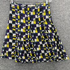 Easton Pearson Silk Skirt Women Size 8 Multicolor Geometric Flare Lined Vintage picture