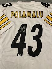 TROY POLAMALU Signed Pittsburgh Steelers NFL HOF WHITE CUSTOM JERSEY COA Auto 🔥 picture