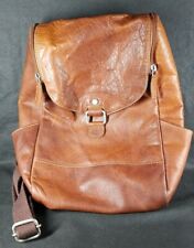 . Jack Georges Brown Leather Small Voyager Convertible Crossbody Backpack 12x10