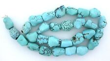 56.7 Gram Blue Natural Turquoise 29 Nugget 14 Inch Strand Gem Gemstone Bead 6865 picture