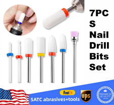 Ceramic Nail Drill Bits Set Electric File Manicure Pedicure Nail Art Tools 7PCS picture