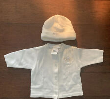 Vintage Bright Future Baby Sweater Hat Set Knit White NWOT 3-6 Months picture