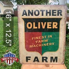Another Oliver Finest Farm Machinery Tractor Tin Metal Sign Wall Garage Classic  picture
