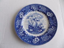 Antique Mayflower II Adams Dinner plate Blue & White 9 7/8