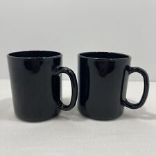 ARCOROC AROPOAL ARC France Solid Black Handle Coffee Mug Set Of 2 picture
