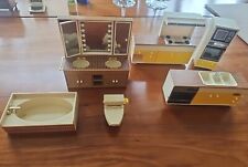 MCM Vintage Mixed Lot Tomy Lundby Kitchen Bath Dollhouse furniture 70's picture