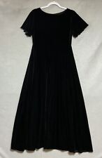 Vintage Dress Women Medium Black Velveteen Maxi Classic Capsule Holiday Party picture