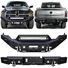 Vijay Black Front & Rear Bumper with LED Lights Fits 2013-2018 Dodge Ram 1500 picture