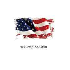 1pc American Flag 4th Of July Patriotic Red White Blue Vinyl Iron on decal. picture