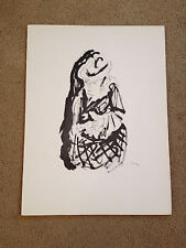 Vtg 1965 Mid Cent. Eugene Biel Bienne Repro Drawing Print Man in Light Hat picture