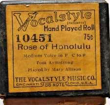 ROSE OF HONOLULU VOCALSTYLE 10451 HAND PLAYED PIANO ROLL  *QUICK SHIP* picture