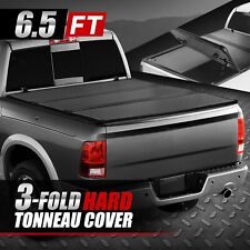 For 09-24 Dodge Ram 1500 2500 3500 6.5Ft Bed Hard Solid Tri-Fold Tonneau Cover picture
