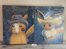 ⭐️SHIPS TODAY⭐️ Pokémon Center x Van Gogh Museum Canvas Wall Art Pikachu & Eevee picture
