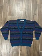 City Streets Acrylic Cardigan Sweater Colorful Men's Large Geometric Coogi picture