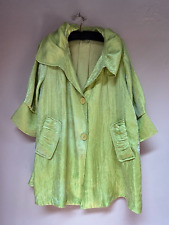 Damee NYC Signature Back-Pleat Swing Jacket Women's Small Green Pockets picture