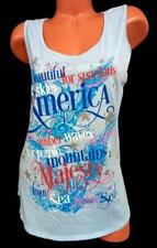 *USA blue O beautiful for spacious skies America Majesty patriotic top XL picture