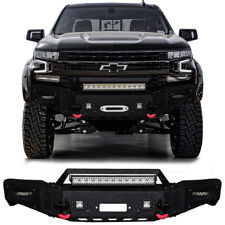 Fit 2019-2020-2021 Chevy Silverado 1500 Front Bumper with Winch Plate and Lights picture