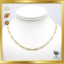 10K Yellow Gold Figaro Link 2mm-10.5mm Unisex Chains 14