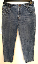 Vtg 80s Chic Womens Jeans 18P Petite Acid Wash Blue Mom Highrise Denim Pockets picture