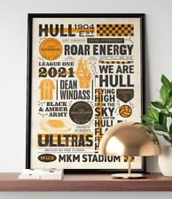 Hull City History Print | Hull City Retro Poster | Hull City Gift, Hull Poster picture