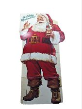  Vintage Coca Cola Santa w/ Bottle Christmas Cardboard Sign Advertisement D picture