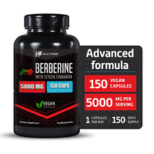 Healthfare Berberine with Ceylon Cinnamon 5000mg 150 Caps Heart Health & Immune picture