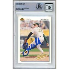 Bob Welch Oakland Athletics Signed 1992 Upper Deck Card BAS BGS Auto 10 Slab A's picture