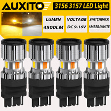 4PCS Switchback LED Turn Signal Blinker DRL Parking Light Bulbs 3157 White Amber picture