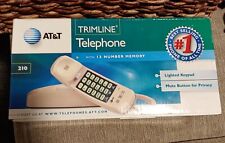 AT&T trimline 210 telephone w/ 13-number memory & lighted keypad Ivory w/ box picture