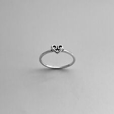 Gorgeous Little Heart Handmade Birthday Gift Ring For Women's In 10K White Gold picture