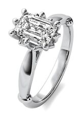 Art Deco Solitaire  1.05Ct VS1 G Emerald Cut Lab Created Diamond Engagement Ring picture