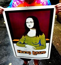Vintage NOS 1970's Hang Loose Mona Lisa Poster Burn Your Bra Vagabond Creations picture