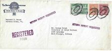 US Prexie  Sc# 815, Sc# 829 & Sc # 1021 registered cover with Cinderella  back. picture