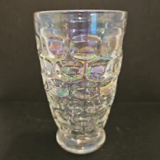 Vintage Federal Glass Yorktown Iridescent Moonglow Thumbprint 5.25