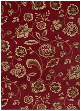 Flora Area Rug Modern Contemporary Flowers Floral Red Beige *FREE SHIPPING* picture