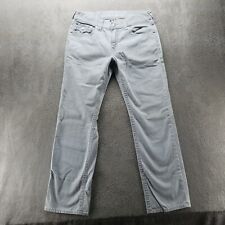 True Religion Jeans Mens 34x32 Blue Straight Flap Pocket Light Wash Denim picture