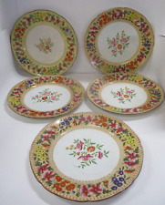 5 Antique Late Spode 3166 Floral Dinner Plates 10