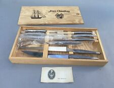 Rostfrei Retro MCM Stainless Carving Set & Knives in Original Wooden Box picture