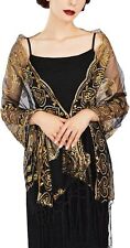 SWEETV Women's 1920s Long Shawl Wraps,Sequin Flapper Evening Shawls for women fo picture