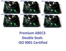 (Qty.6) UCF206-18 Premium square flange bearings double seals ABEC3 1-1/8 bore picture