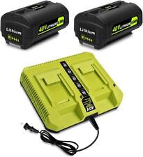2 PACK 6.5AH Lithium Batteries Combo for Ryobi 40V Battery with Charger Kit picture