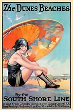 1920s The Dunes Beaches Vintage Style South Shore Travel Poster - 20x30 picture