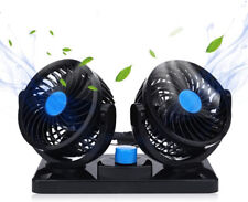 12V Car Cooling Fan Dual Head w/ Cigarette Lighter for Van SUV Boat Auto Vehicle picture